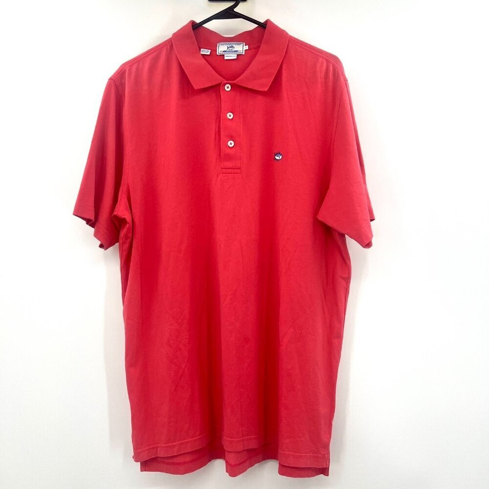 Southern Tide Sport Original Fit Pima Cotton Coral Short Sleeve Polo Shirt Men L